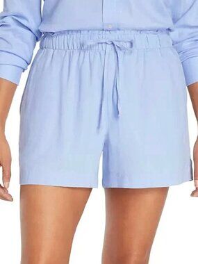 GAP Linen Pull-On Shorts Women’s L Blue Elastic Waist Casual Lightweight Summer
